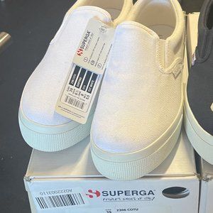 New Superga 2306 COTU Slip On Shoes White - Open Box